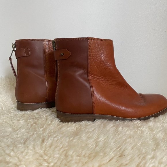 Madewell Brown Leather Ankle Boots - Picture 2 of 6